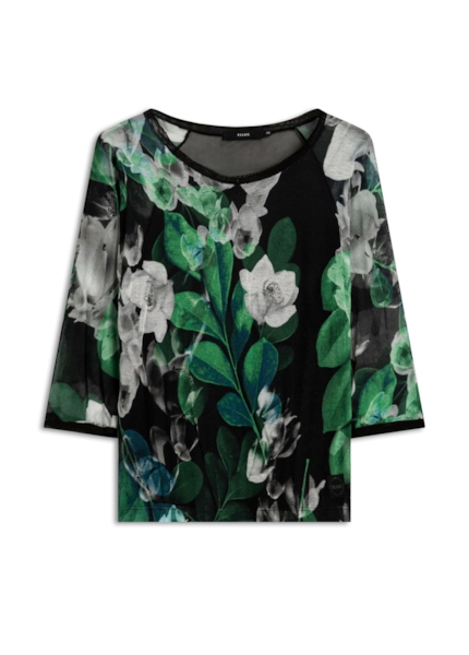 Blusa Tricot Garden Lace Raglan Verde Escuro