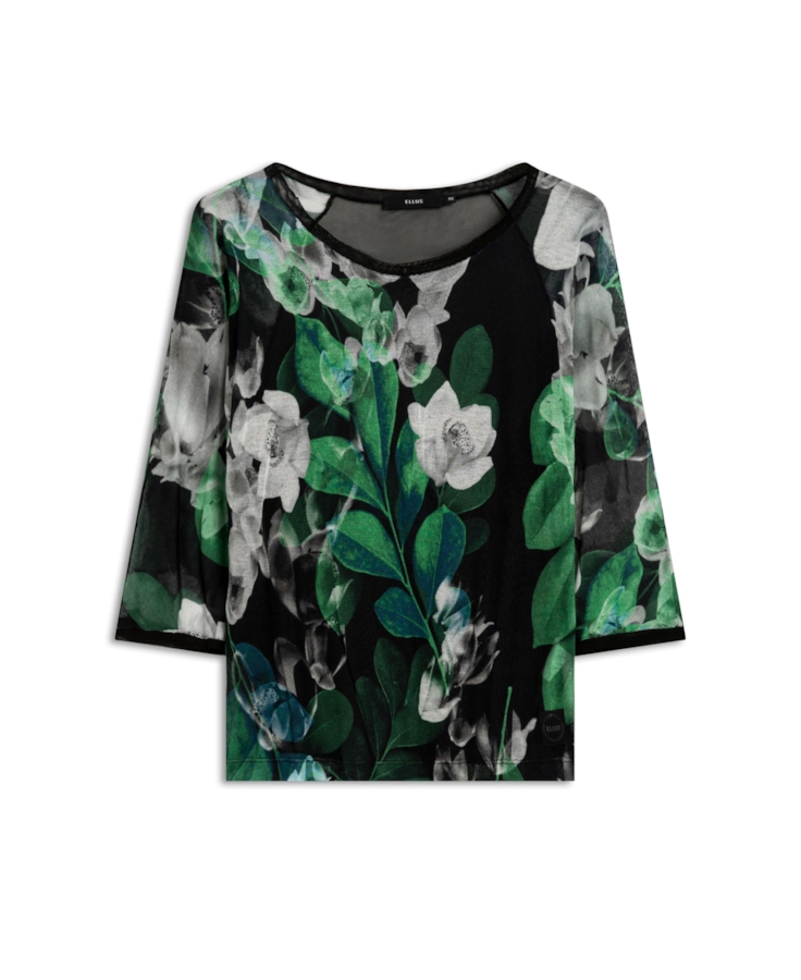 Blusa Tricot Garden Lace Raglan Verde Escuro
