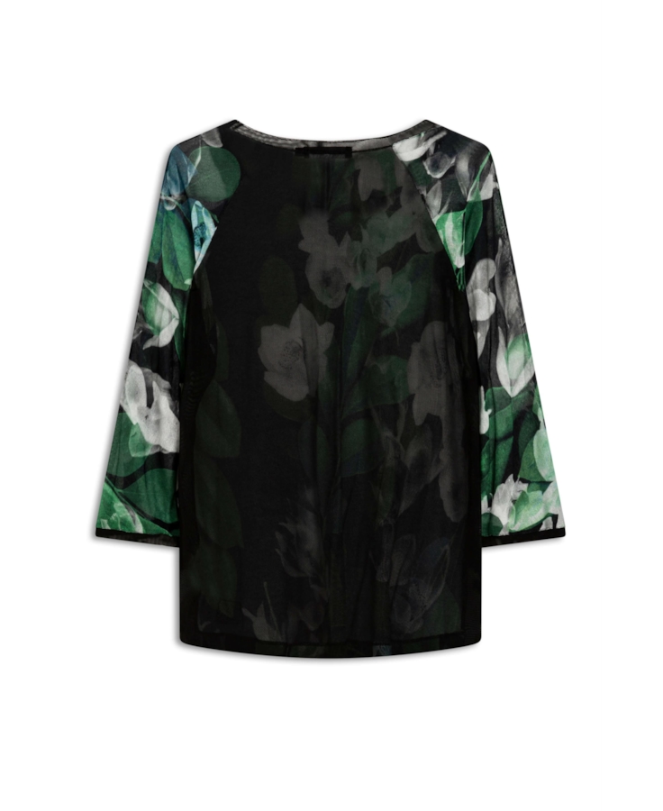Blusa Tricot Garden Lace Raglan Verde Escuro