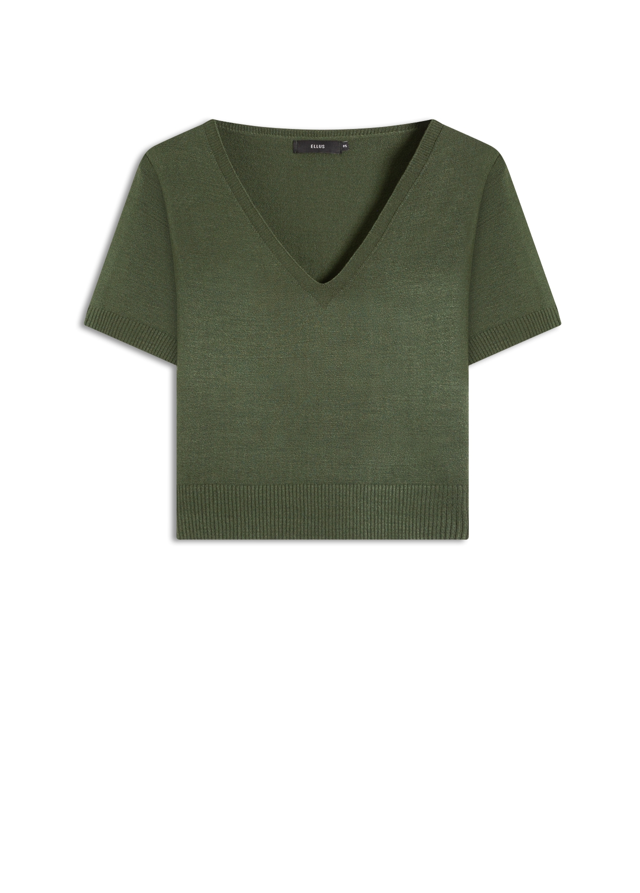 Blusa Tricot  Jersey Knit Neck Verde Militar