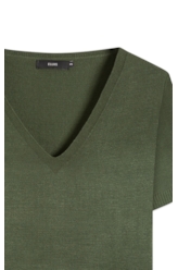 Blusa Tricot  Jersey Knit Neck Verde Militar