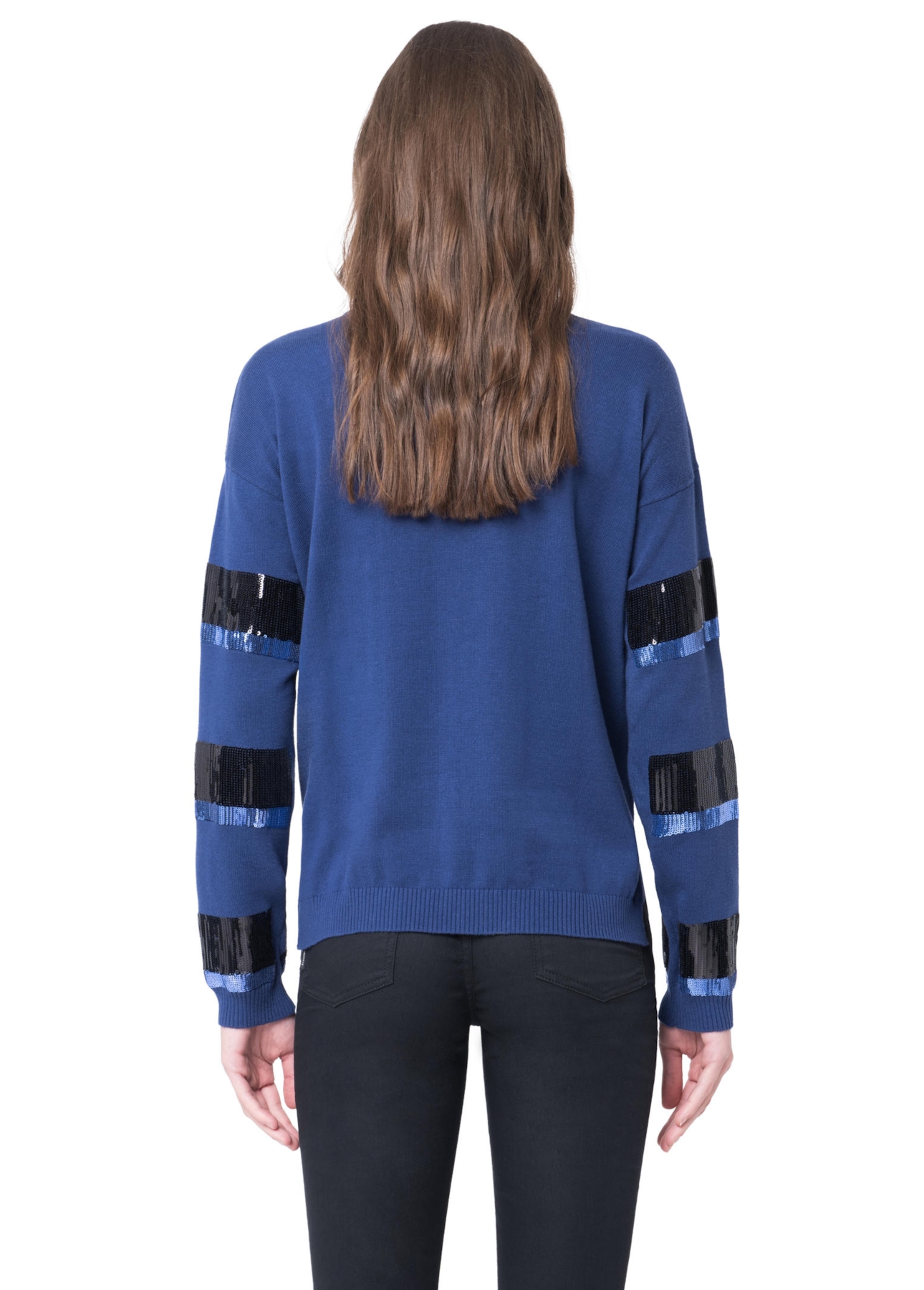 Blusa Tricot Listras Paetês 2nd Floor Marinho
