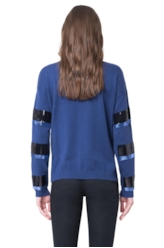 Blusa Tricot Listras Paetês 2nd Floor Marinho