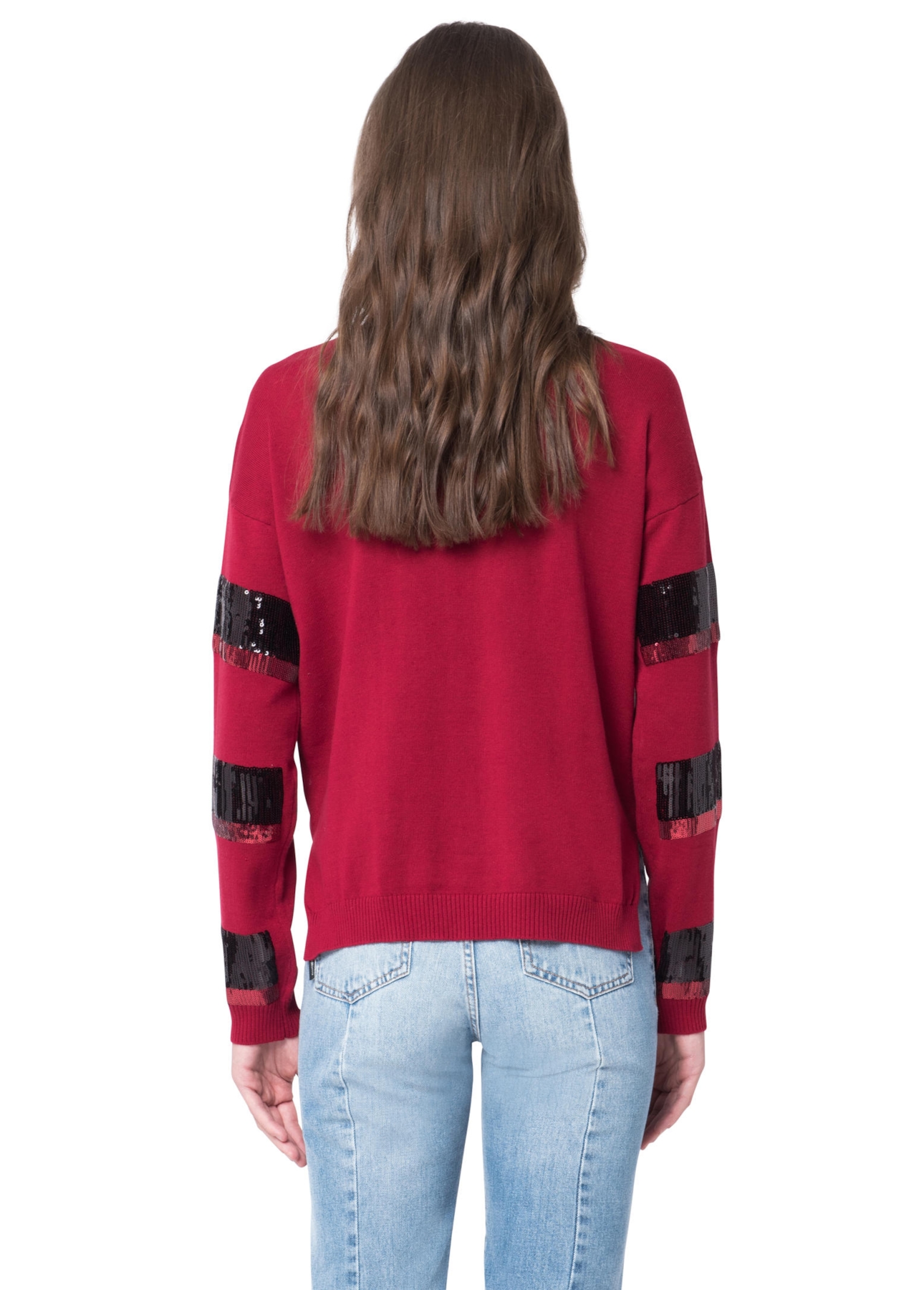 Blusa Tricot Listras Paetês 2nd Floor Vinho