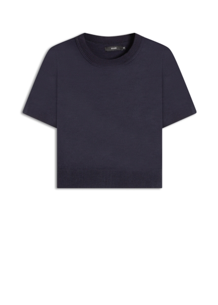 Blusa Tricot Modal Jersey Knit Round Neck Dark Navy