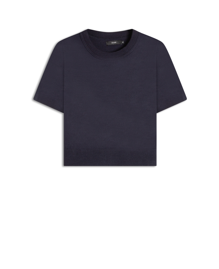 Blusa Tricot Modal Jersey Knit Round Neck Dark Navy