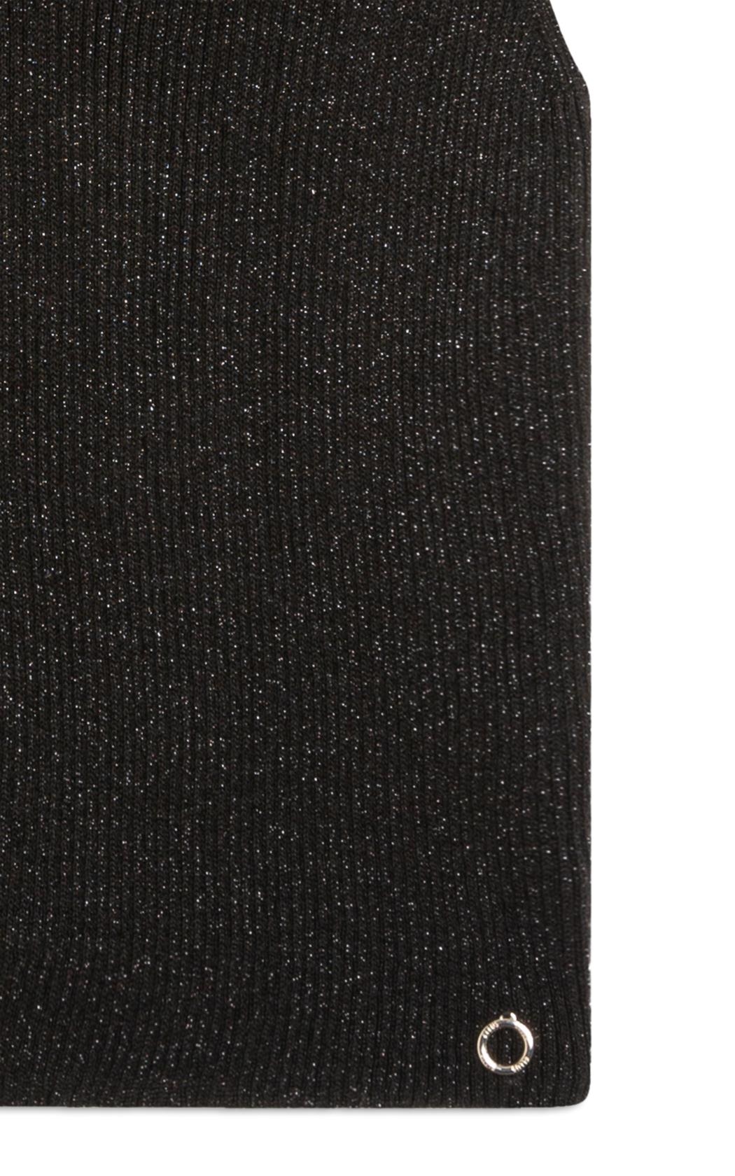 DIFFERENT IS OK Ribbed Cut-out シズニルック Blusa Tricot Modal Shine Ribbed Neck Preto