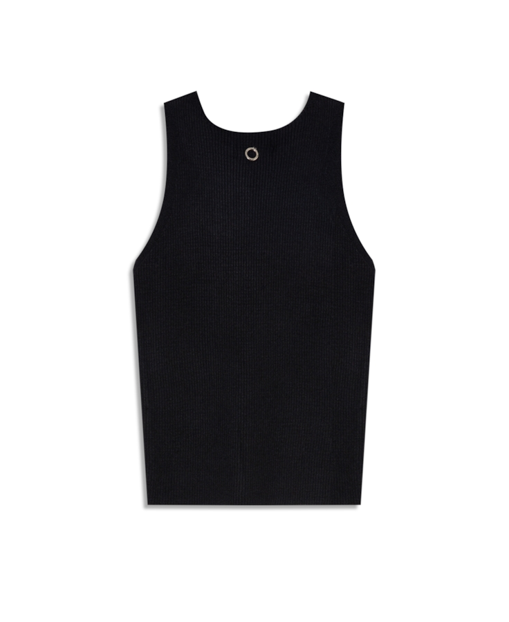 Blusa Tricot Power Knit Sleeveless Preto