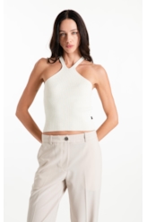 Blusa Tricot Power Knit Strap Off White