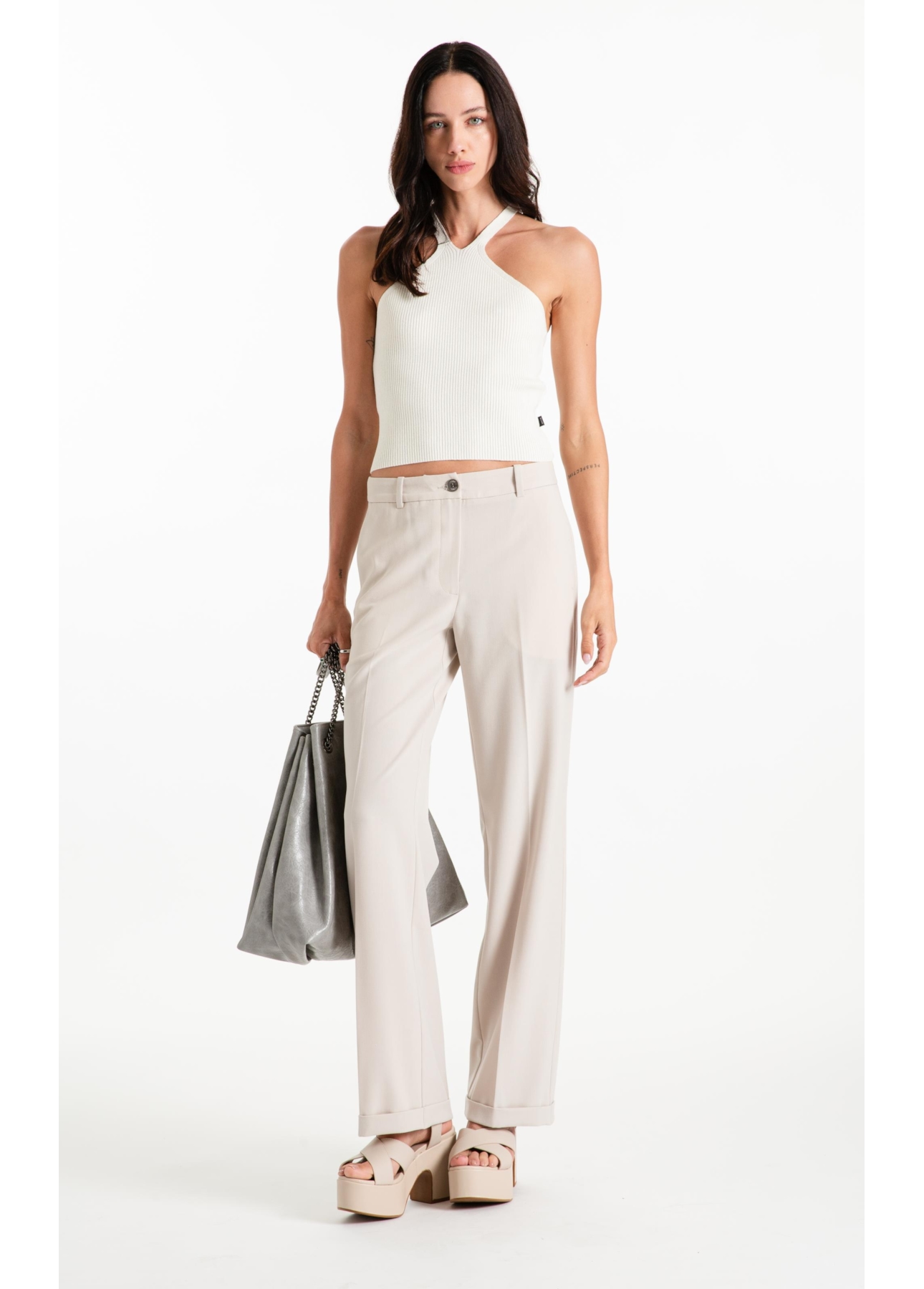 Blusa Tricot Power Knit Strap Off White