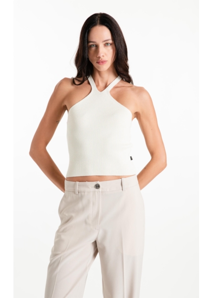 Blusa Tricot Power Knit Strap Off White