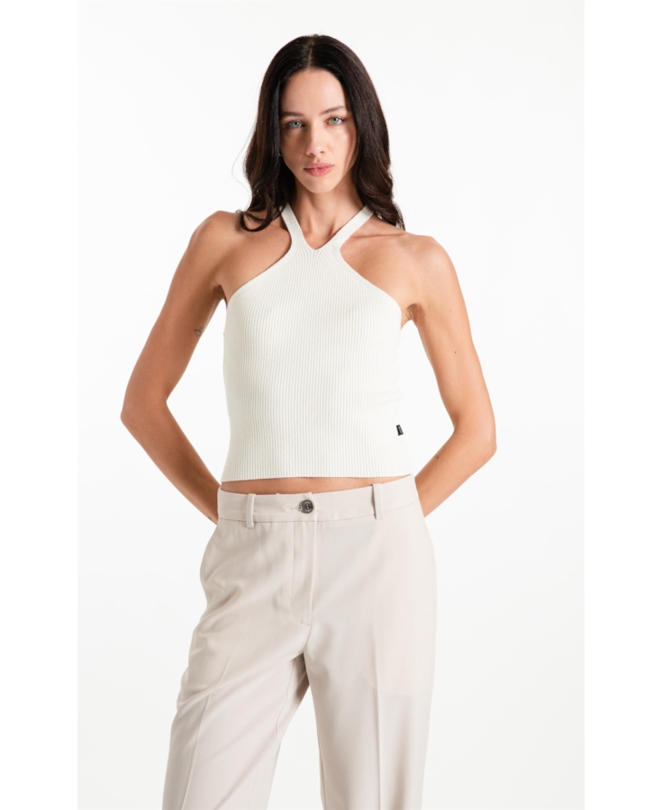 Blusa Tricot Power Knit Strap Off White