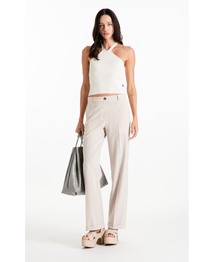 Blusa Tricot Power Knit Strap Off White