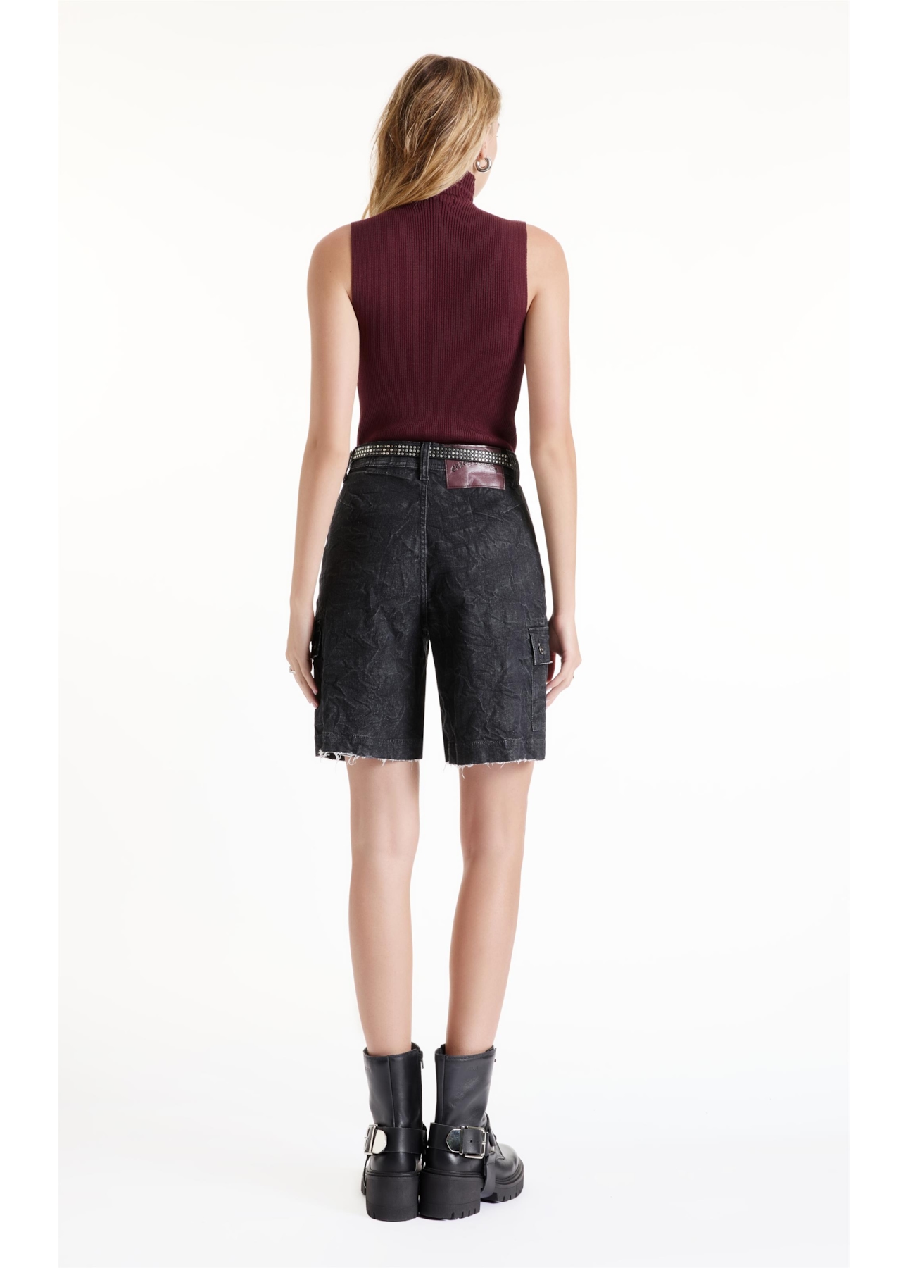 Blusa Tricot  Ribbed Freddo Turtleneck Bordeaux