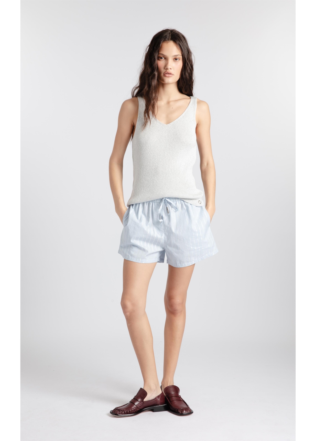 Blusa Tricot Ribbed Knit Branco