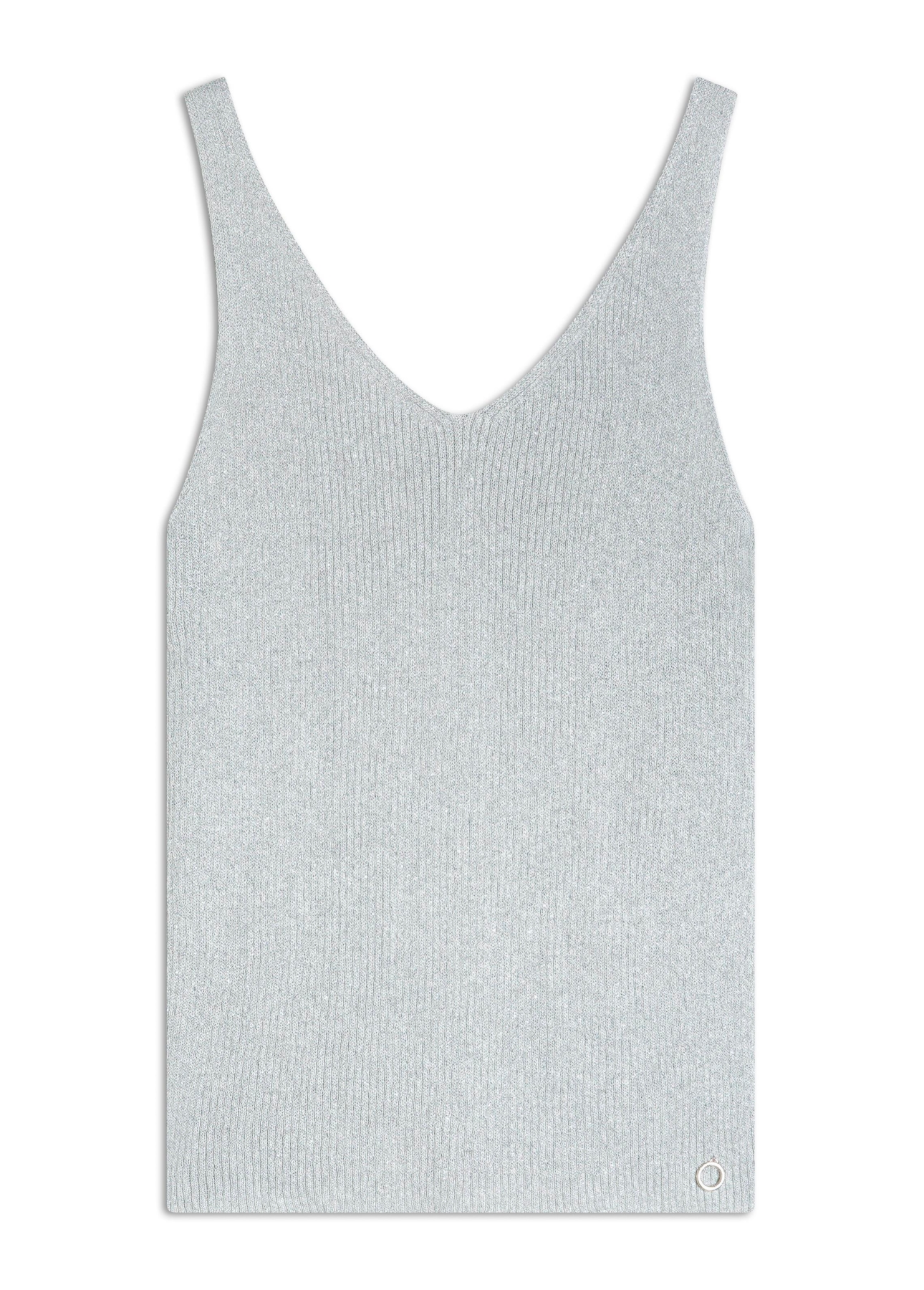 Blusa Tricot Ribbed Knit Branco