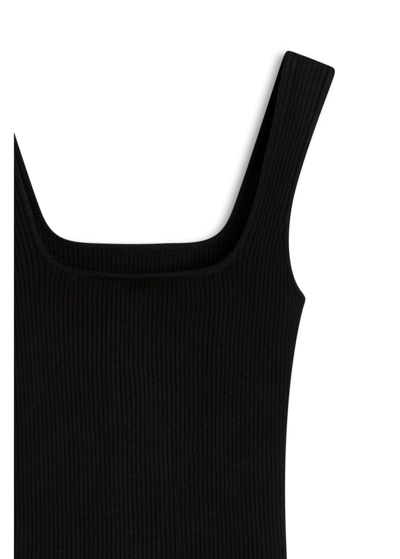 Blusa Tricot Ribbed Sleeveless Preto