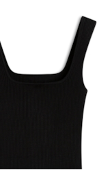 Blusa Tricot Ribbed Sleeveless Preto