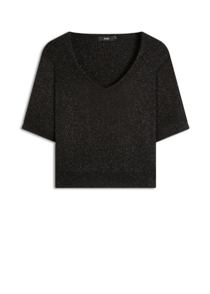 Blusa Tricot Shine Jersey Neck Preto