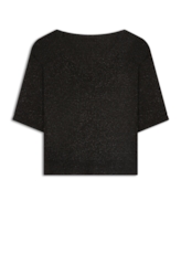 Blusa Tricot Shine Jersey Neck Preto