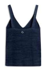 Blusa Tricot Thecno Fish Net Azul Jeans