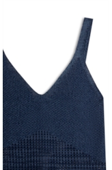 Blusa Tricot Thecno Fish Net Azul Jeans