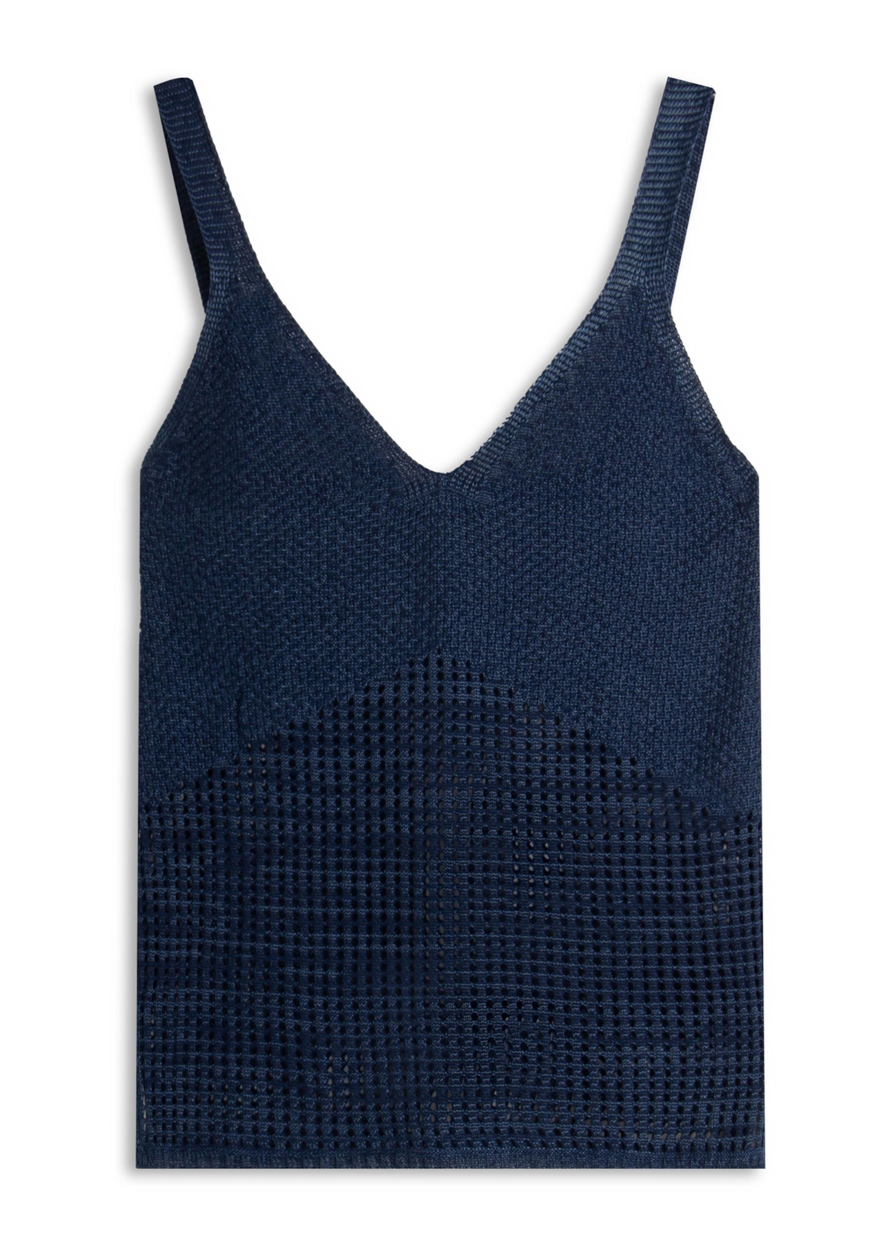 Blusa Tricot Thecno Fish Net Azul Jeans