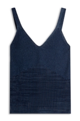 Blusa Tricot Thecno Fish Net Azul Jeans