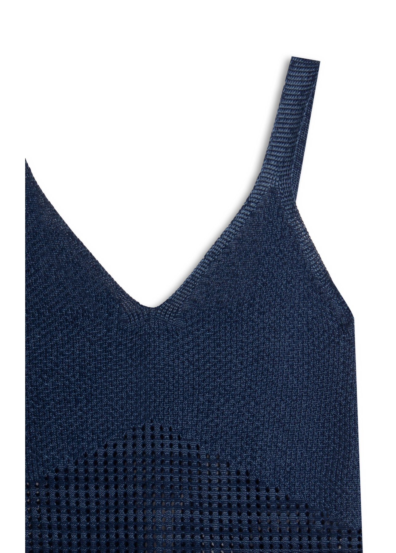 Blusa Tricot Thecno Fish Net Azul Jeans