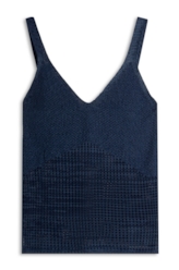 Blusa Tricot Thecno Fish Net Azul Jeans