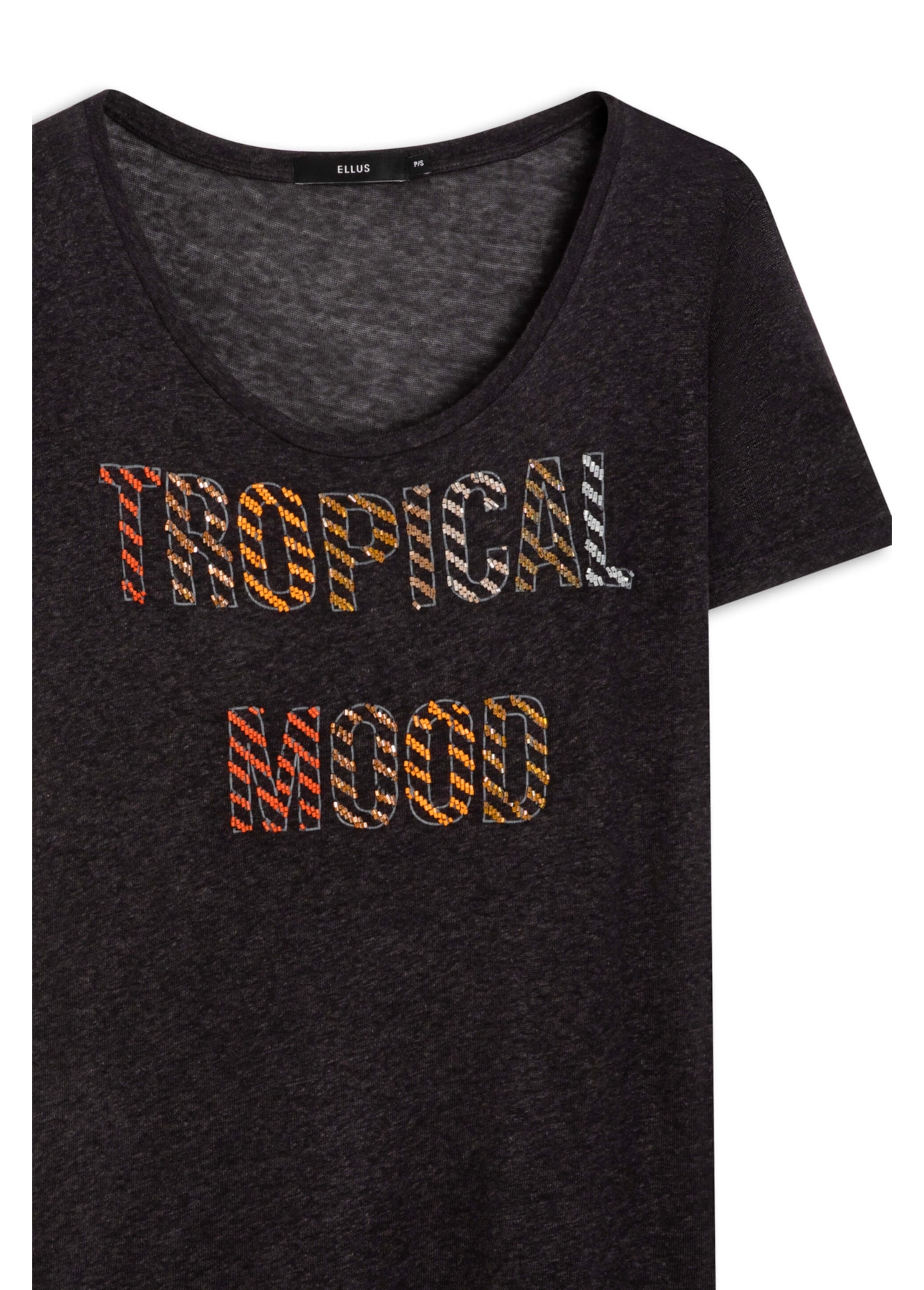 Blusa Tropical Mood Ellus Preto