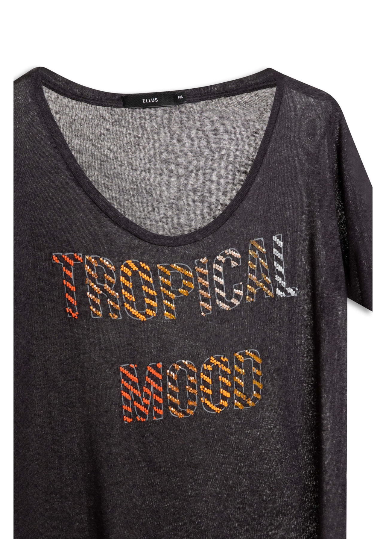 Blusa Tropical Mood Ellus Preto