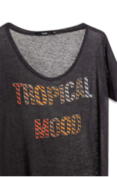 Blusa Tropical Mood Ellus Preto