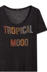 Blusa Tropical Mood Ellus Preto