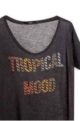 Blusa Tropical Mood Ellus Preto