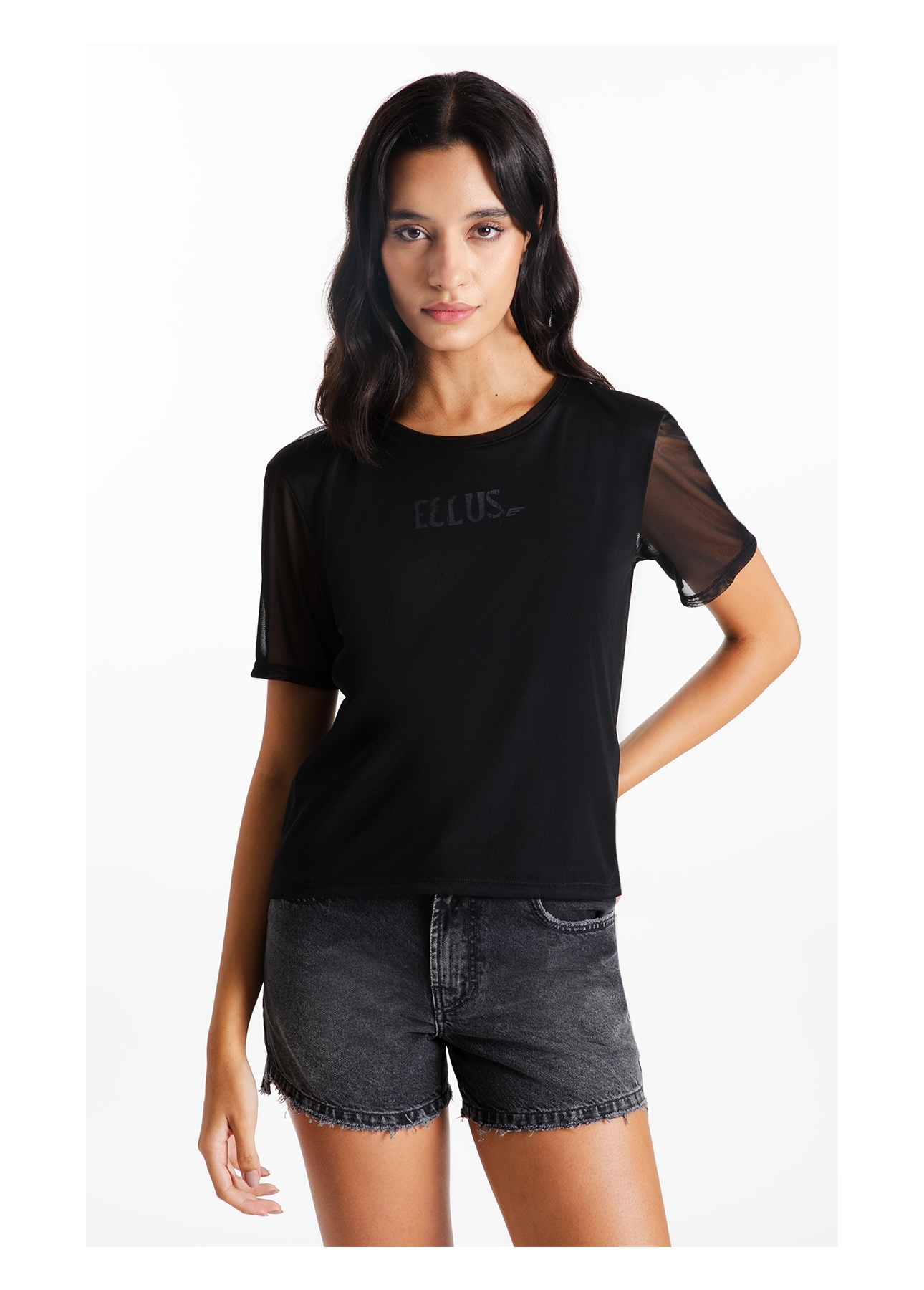 Blusa Tule Double Preto