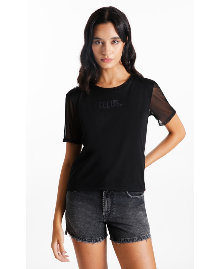 Blusa Tule Double Preto