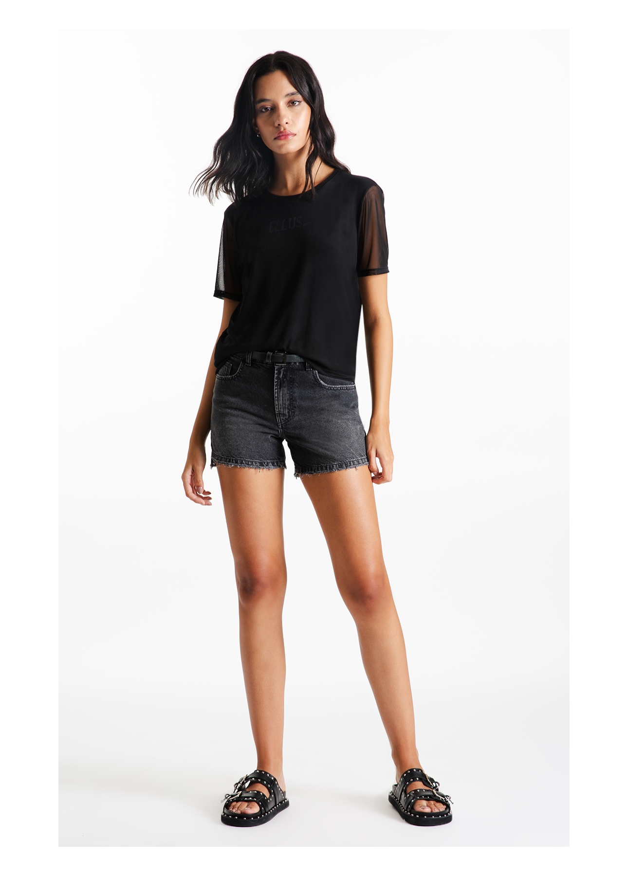 Blusa Tule Double Preto