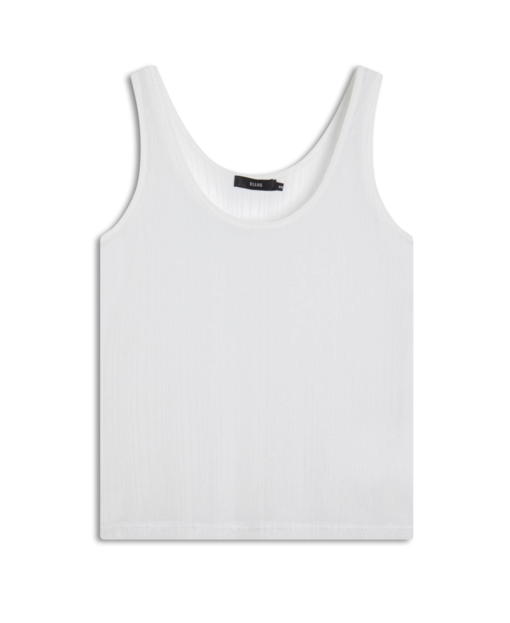 Blusa Tule Lurex Sleeveless Branco