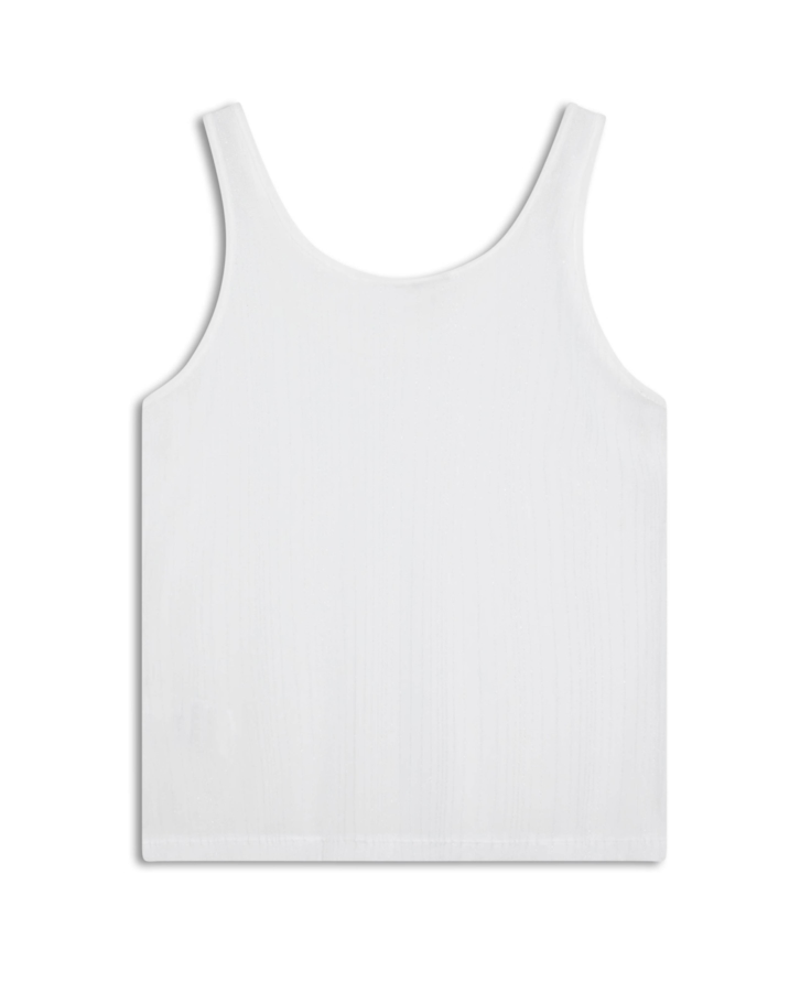 Blusa Tule Lurex Sleeveless Branco