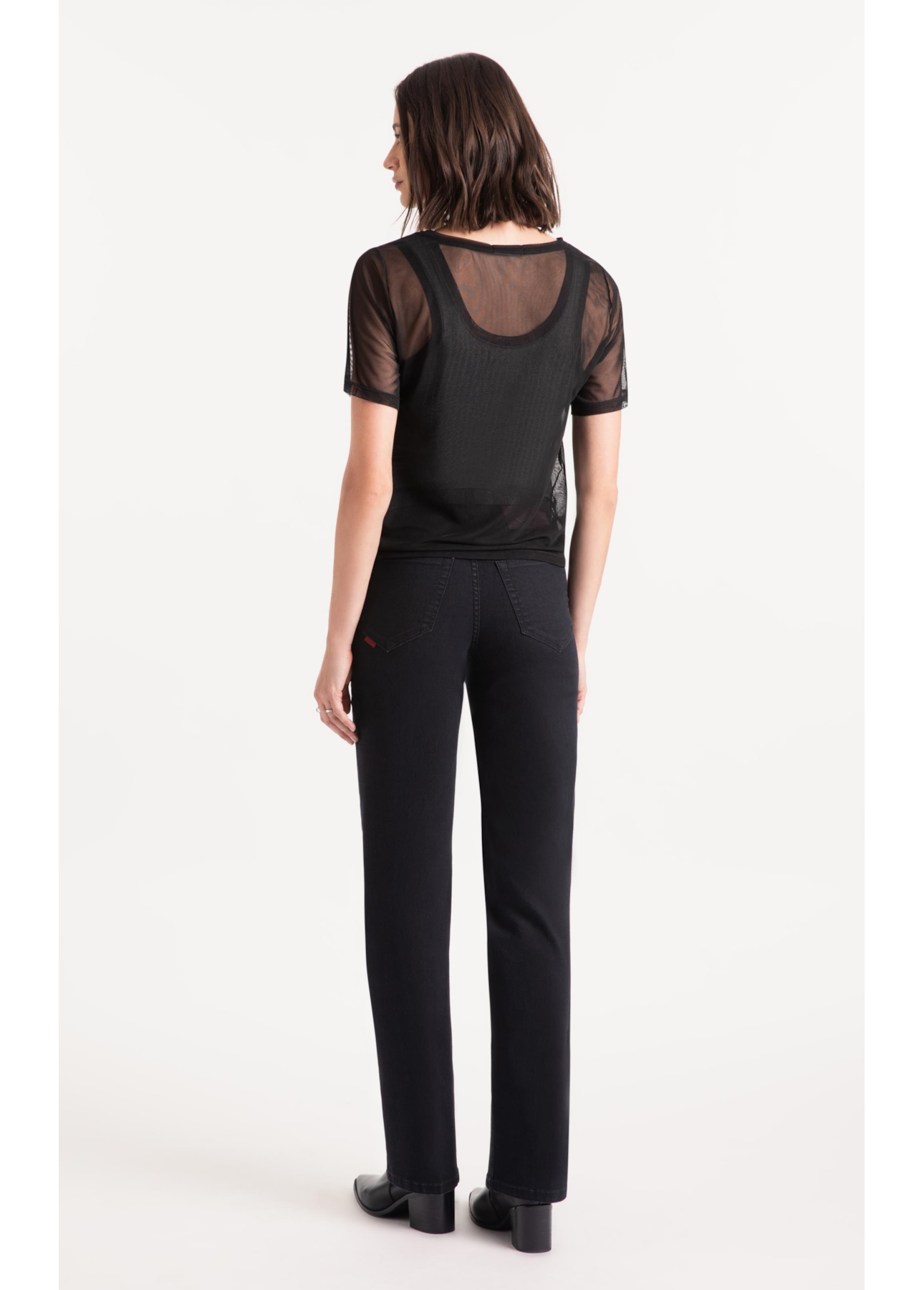 Blusa Tule Shine Strass Preto