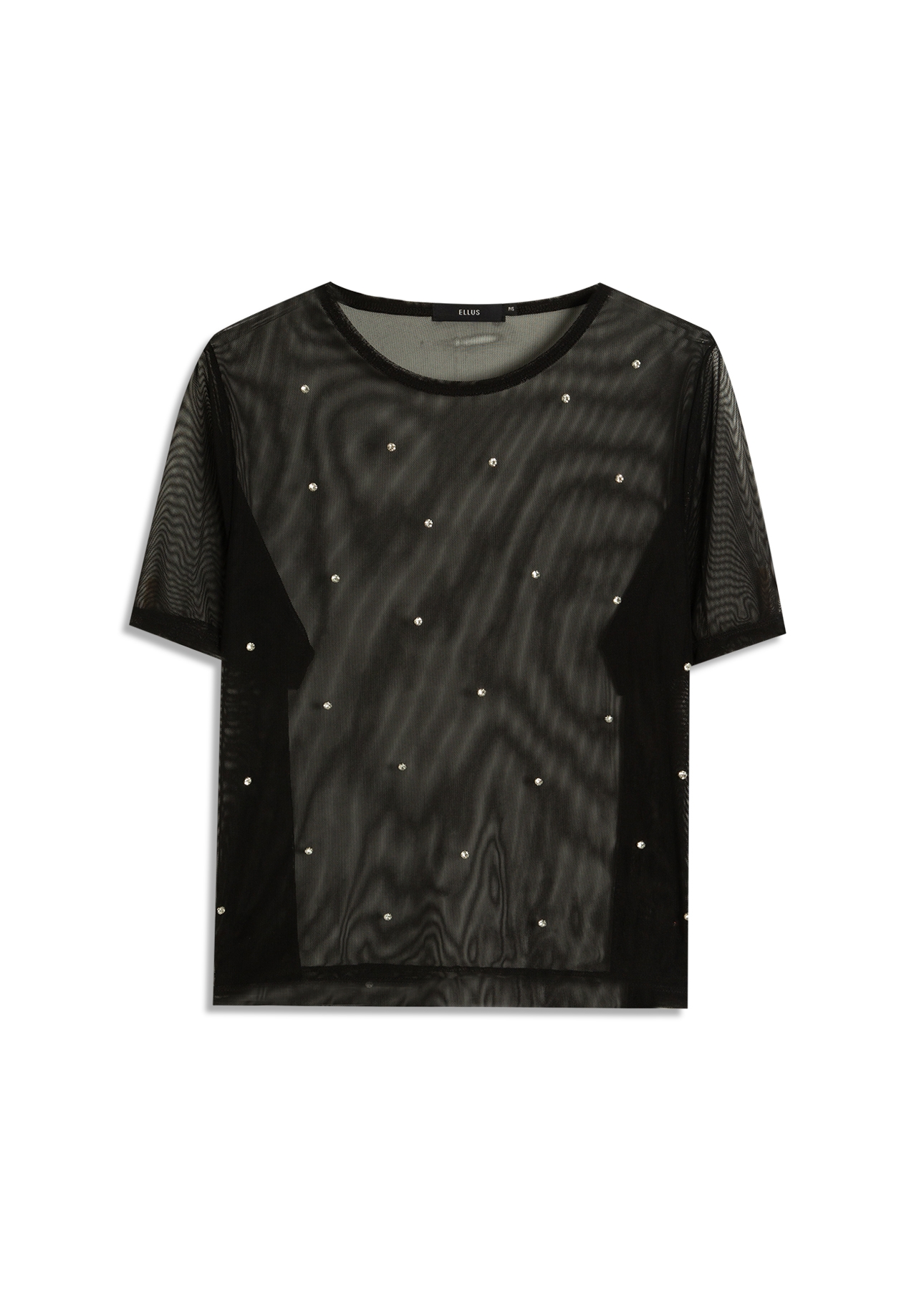 Blusa Tule Shine Strass Preto