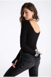Blusa Vack Neckline Preto