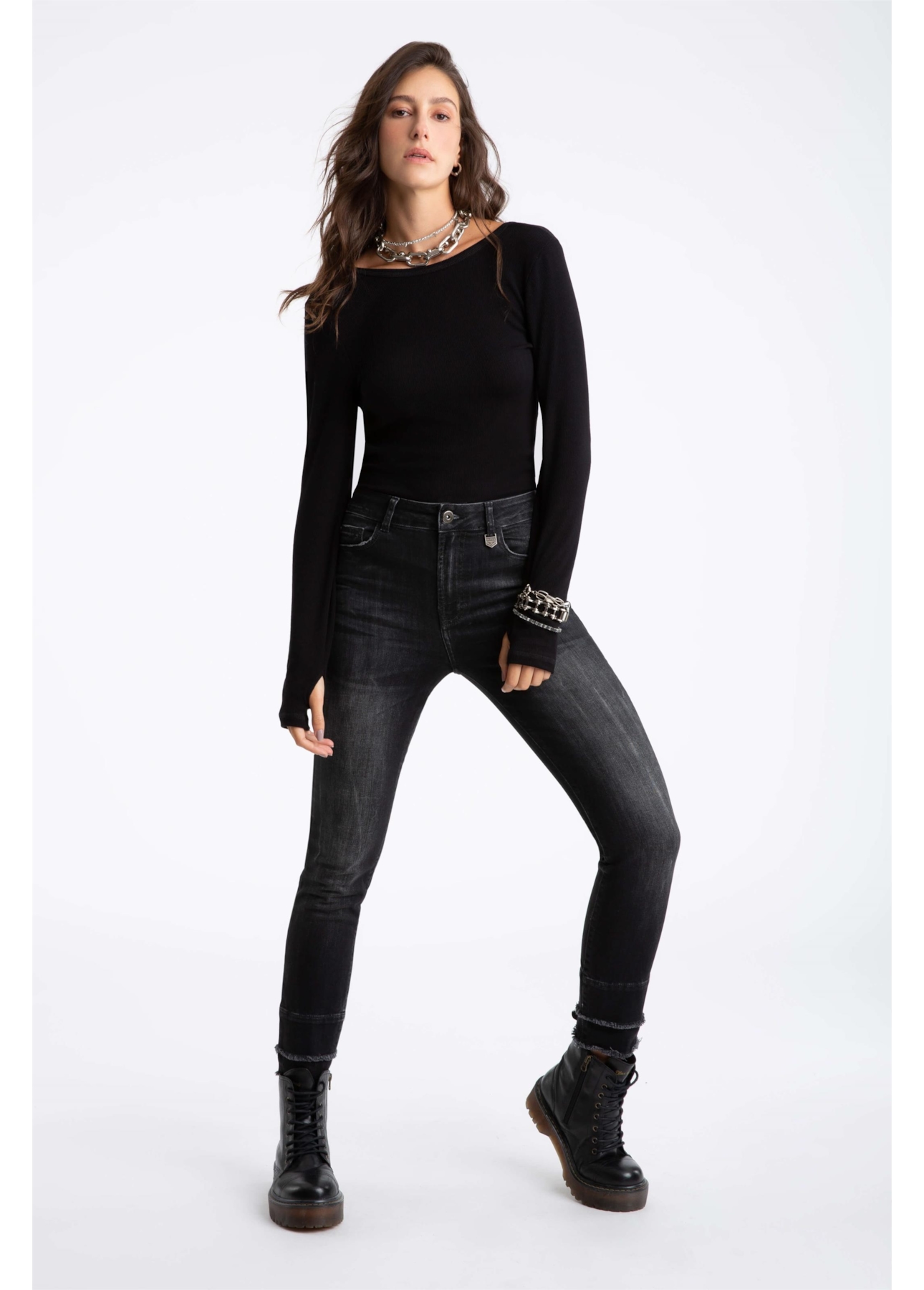 Blusa Vack Neckline Preto