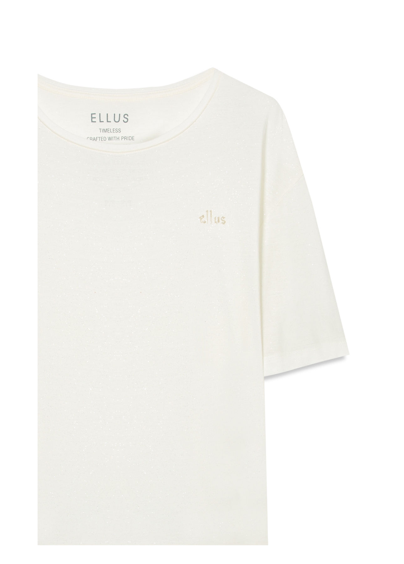 Blusa Visco Boxy Ellus Glitter Off White