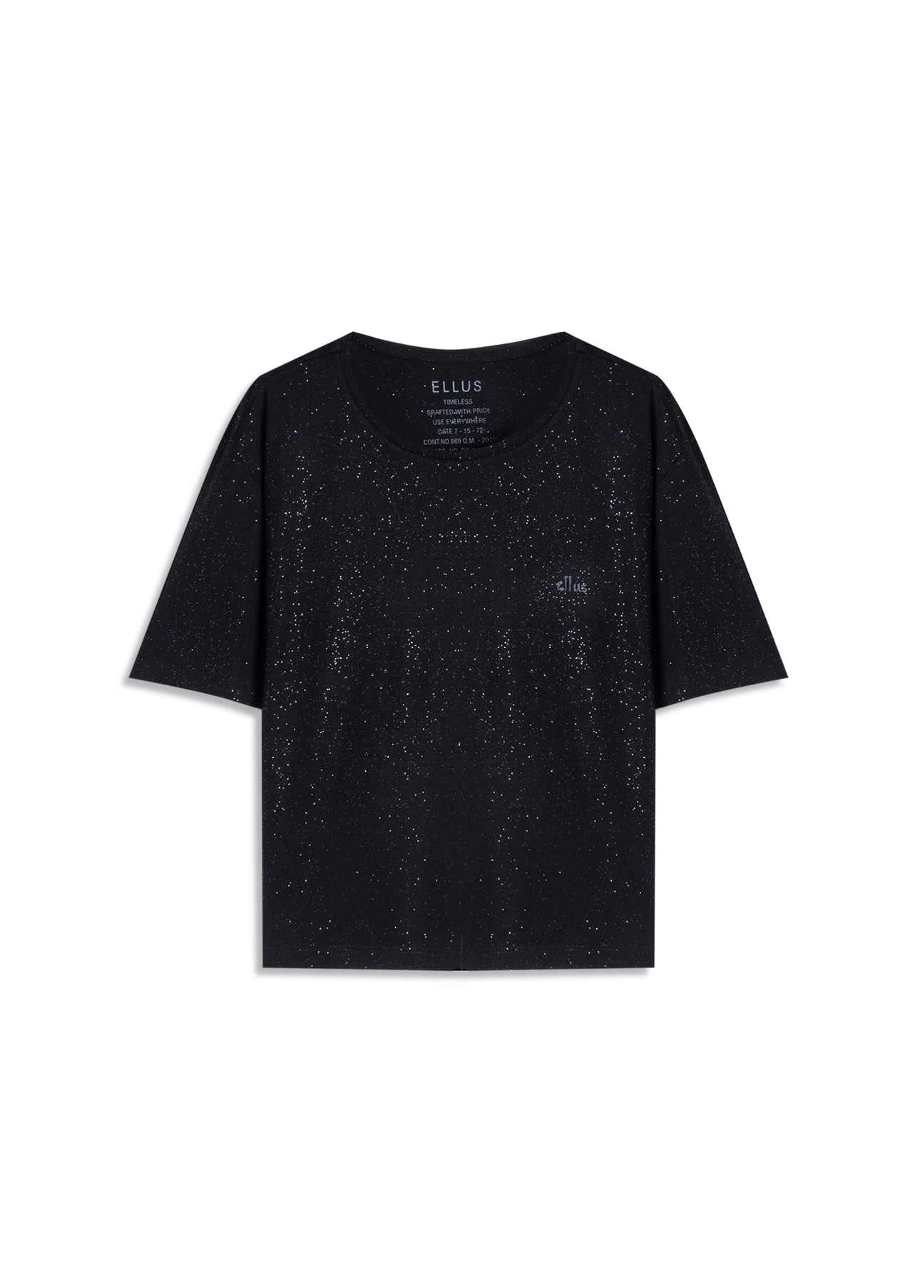 Blusa Visco Boxy Ellus Glitter Preto