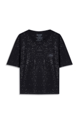 Blusa Visco Boxy Ellus Glitter Preto