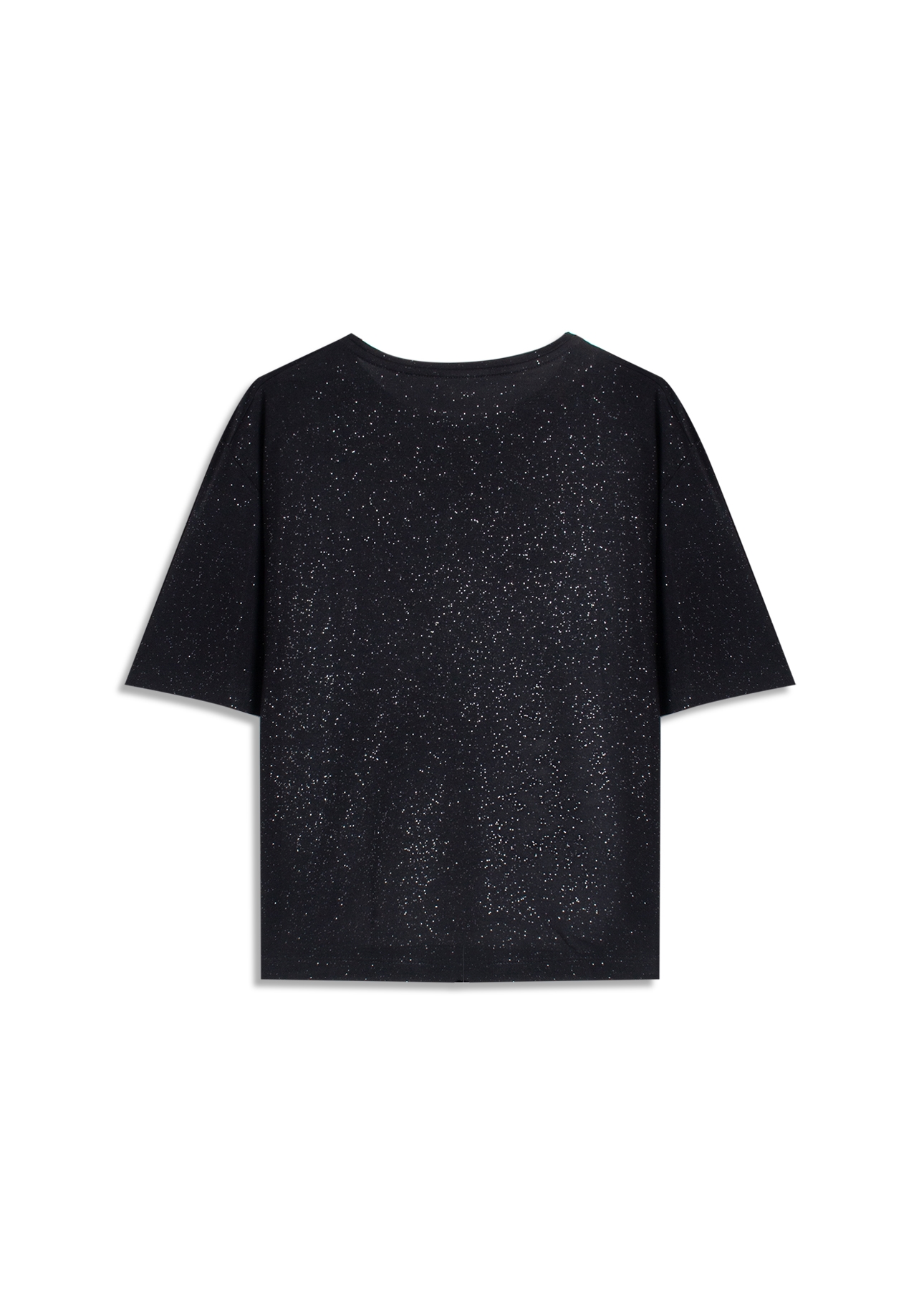 Blusa Visco Boxy Ellus Glitter Preto