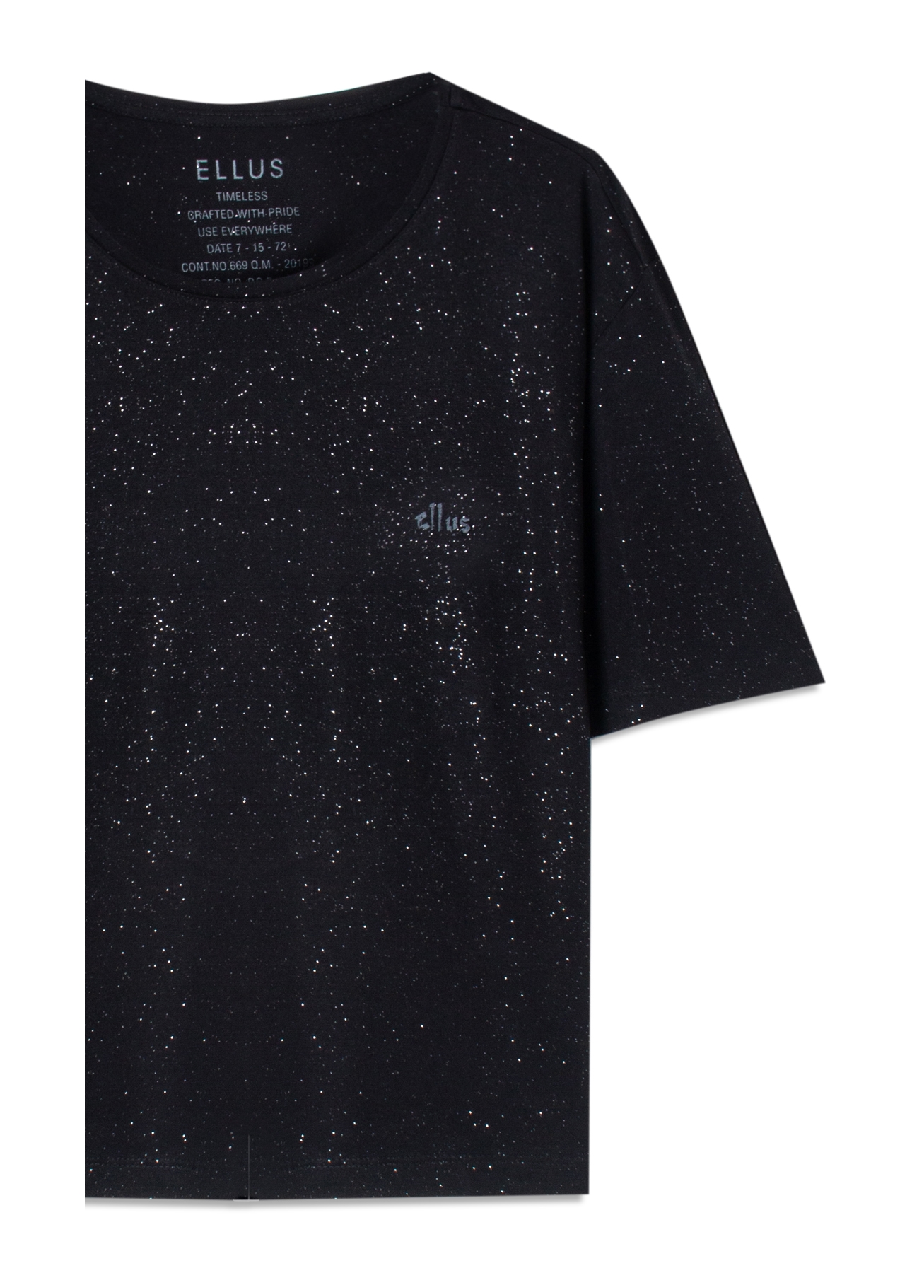 Blusa Visco Boxy Ellus Glitter Preto