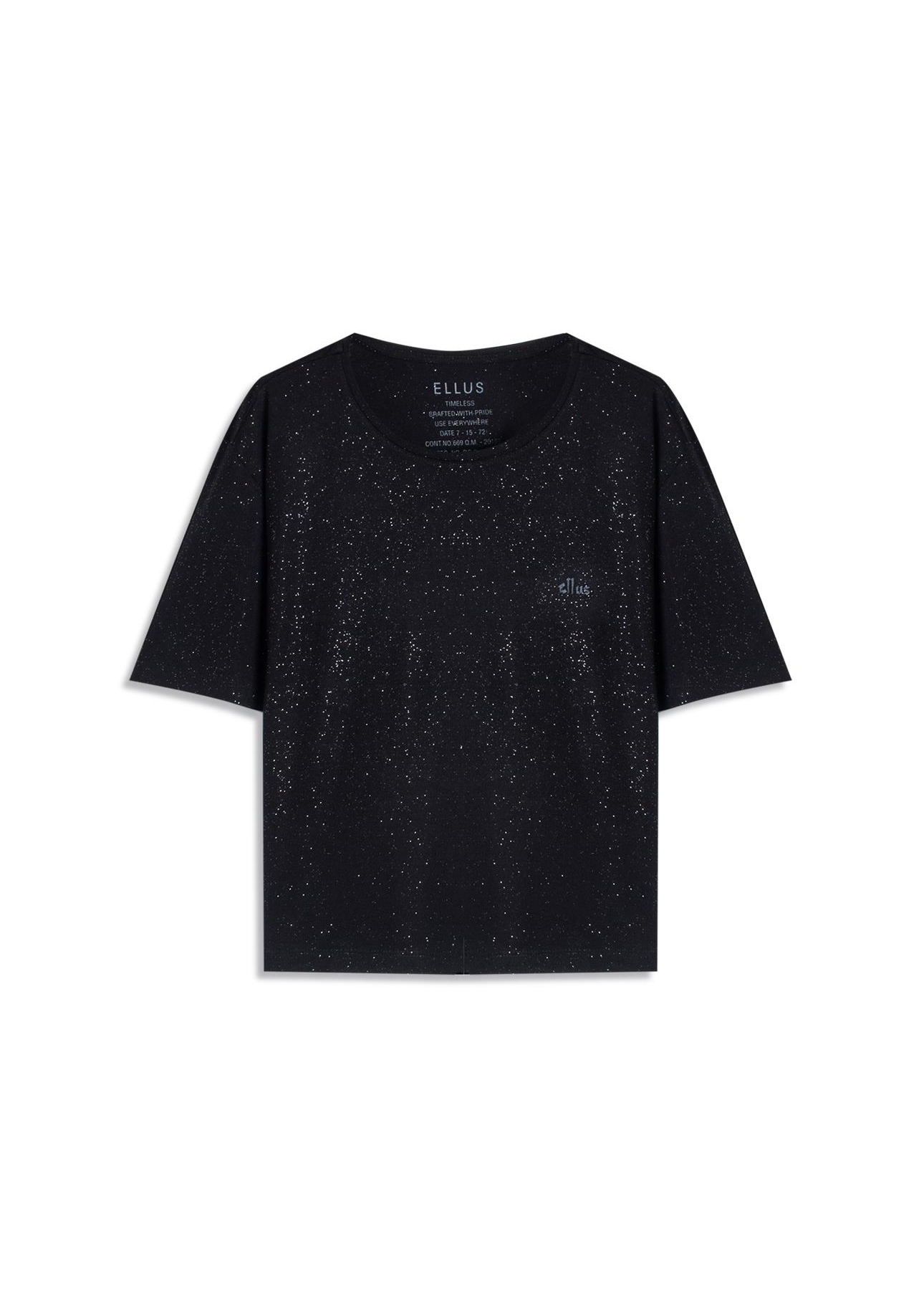 Blusa Visco Boxy Ellus Glitter Preto